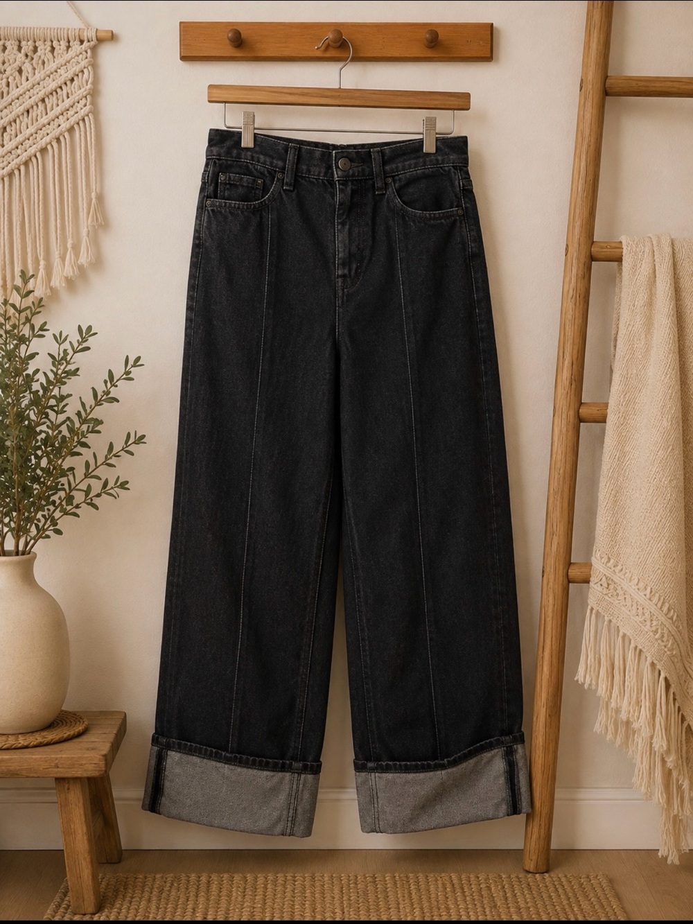 BR size 30 wide leg cuffed jeans NWT